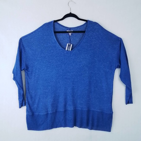 Per Se Womens Sweater 3X Blue Long Sleeve Knit Top Relax Fit Scoop Neck‎ Ribbed - Picture 3 of 12
